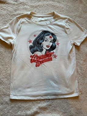 abercrombie kids Cream Crewneck Tee with Black Logo
